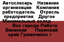 Автослесарь › Название организации ­ Компания-работодатель › Отрасль предприятия ­ Другое › Минимальный оклад ­ 25 000 - Все города Работа » Вакансии   . Пермский край,Гремячинск г.